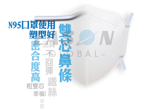 雙芯鼻樑條用於N95密合度高鐵絲不回彈一申全球Eason Global