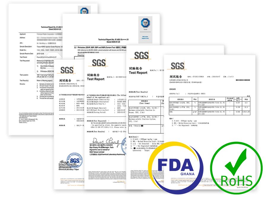 一申全球採用的PP/PE塑膠原料符合以下認證規範美國FDA21歐盟限制RoHs高度關注物質清單SVHC食品包裝等級規定EU,NO10/2011