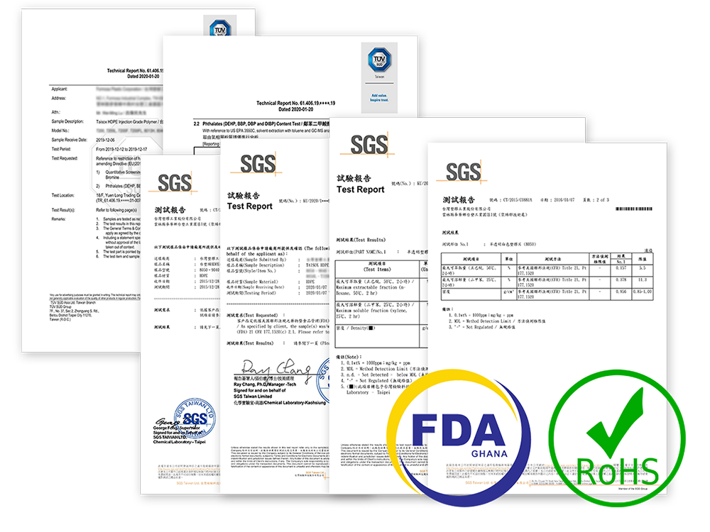一申全球採用的PP/PE塑膠原料符合以下認證規範美國FDA21歐盟限制RoHs高度關注物質清單SVHC食品包裝等級規定EU,NO10/2011